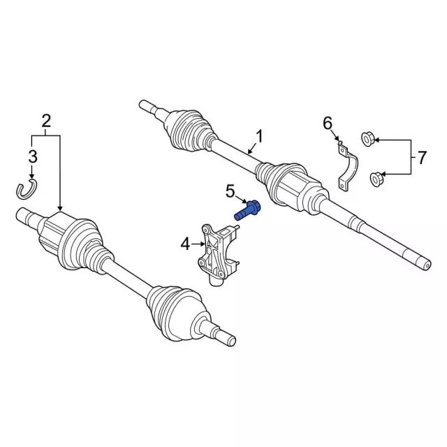 Cv Axle Shaft Carrier Bearing Bolt - Ford (-W500034-S439) - view 6