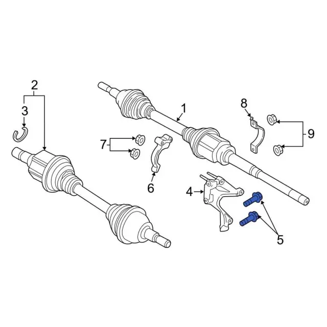 Cv Axle Shaft Carrier Bearing Bolt - Ford (-W500034-S439) - view 7