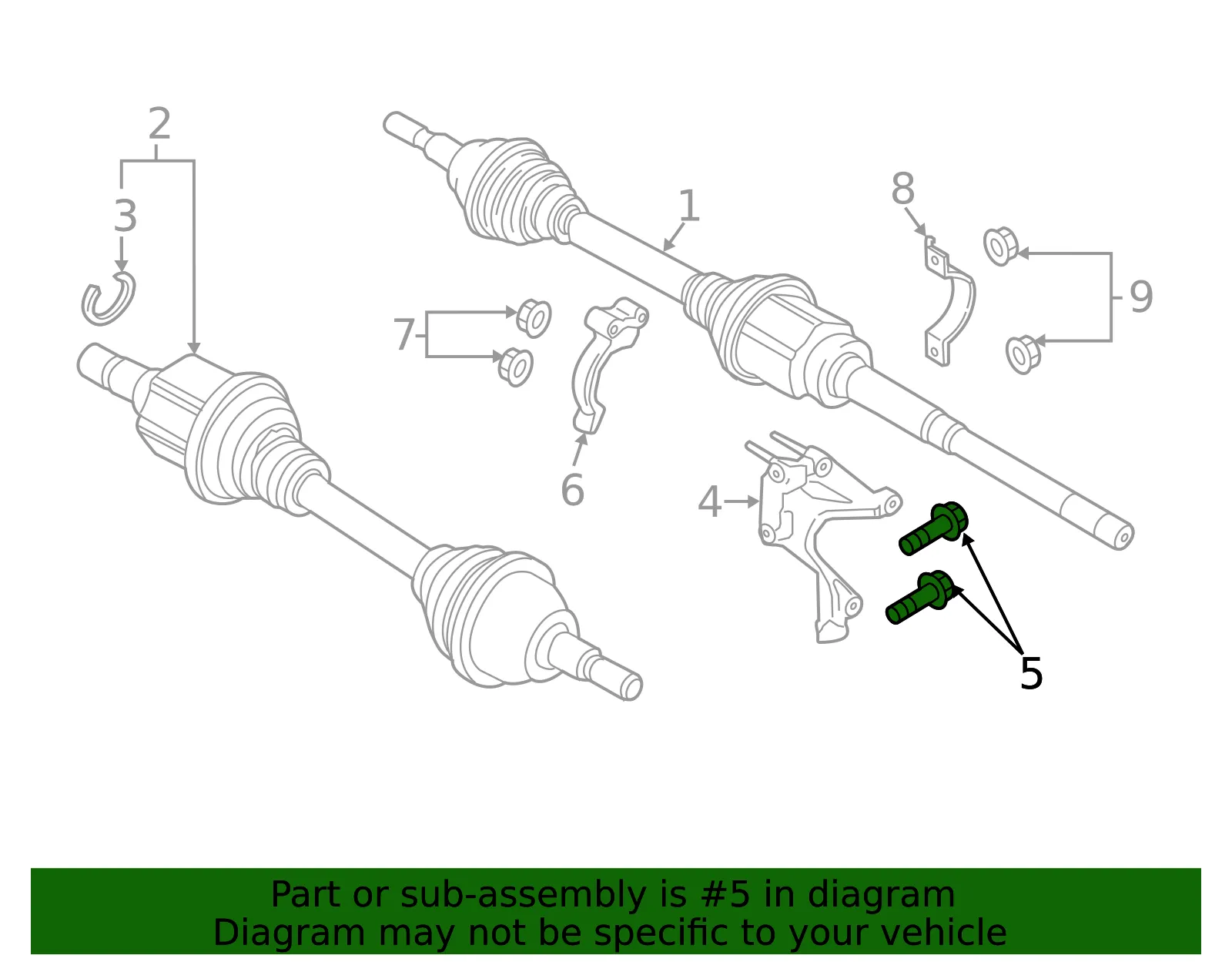 Cv Axle Shaft Carrier Bearing Bolt - Ford (-W500034-S439) - view 9