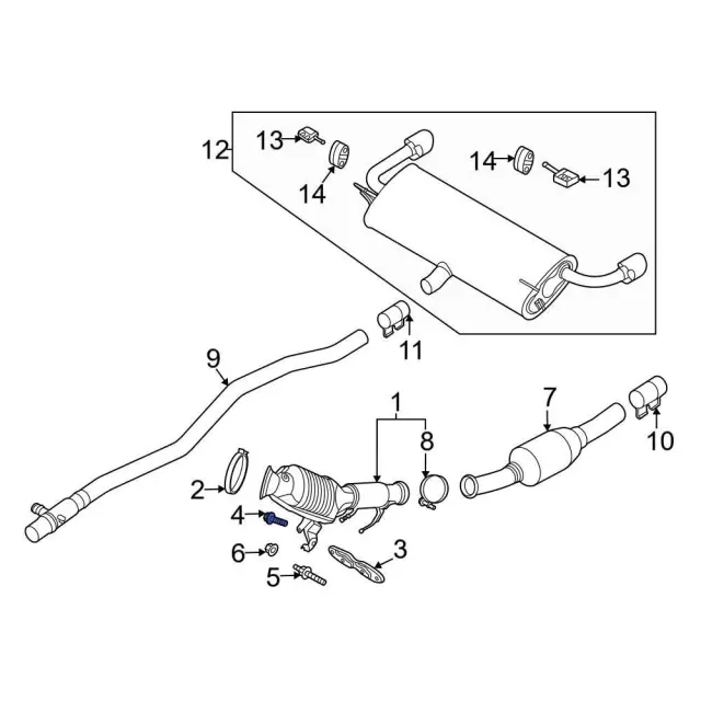 Catalytic Converter Heat Shield Bolt - Ford (-W500222-S442) - view 13
