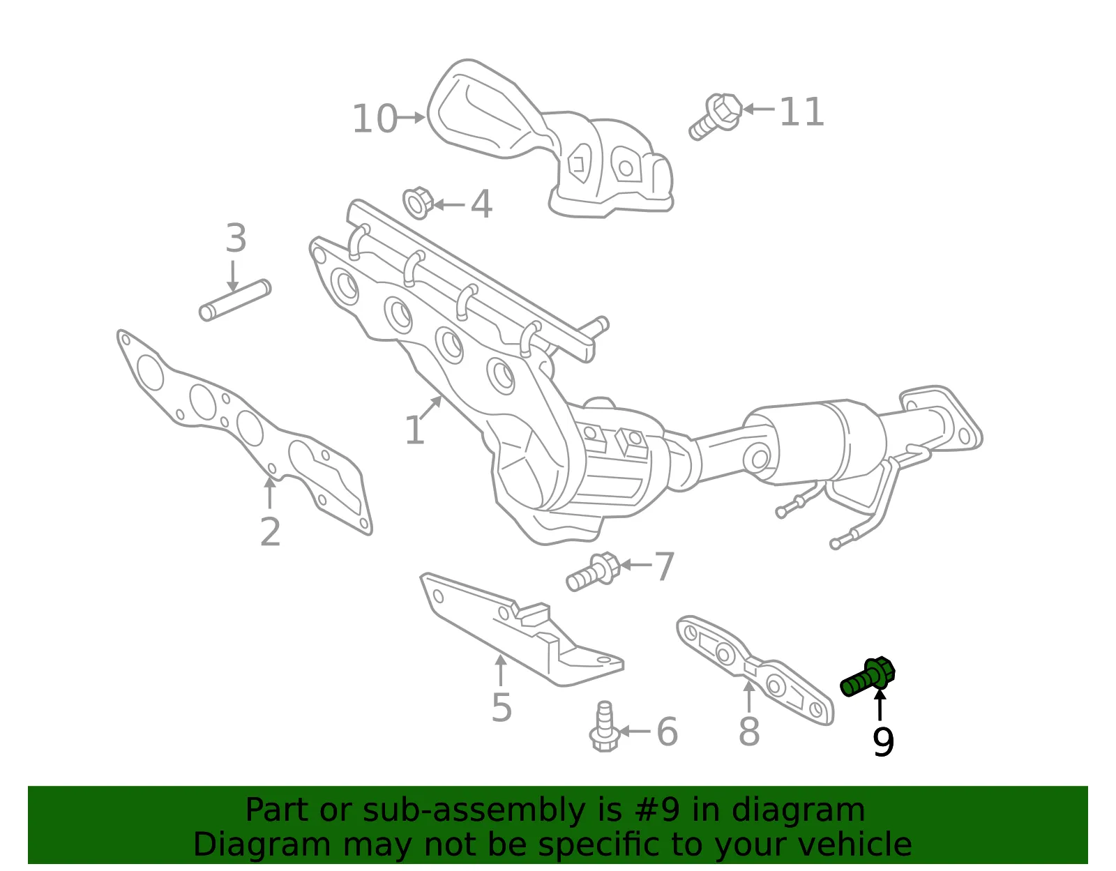 Catalytic Converter Heat Shield Bolt - Ford (-W500222-S442) - view 16