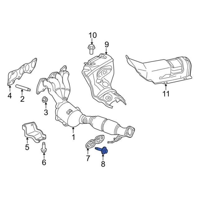 Catalytic Converter Heat Shield Bolt - Ford (-W500222-S442) - view 3