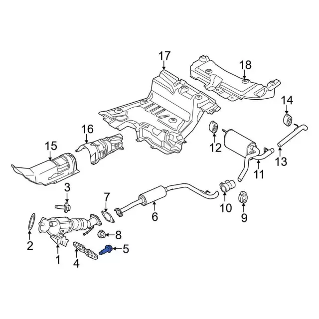 Catalytic Converter Heat Shield Bolt - Ford (-W500222-S442) - view 5
