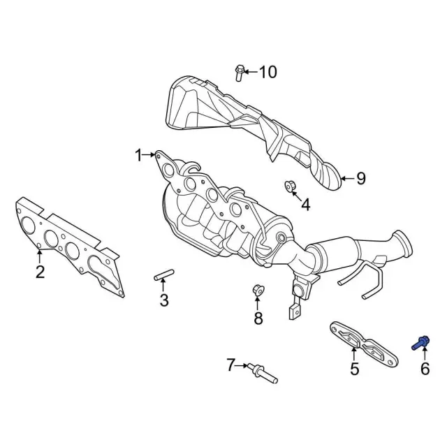 Catalytic Converter Heat Shield Bolt - Ford (-W500222-S442) - view 7