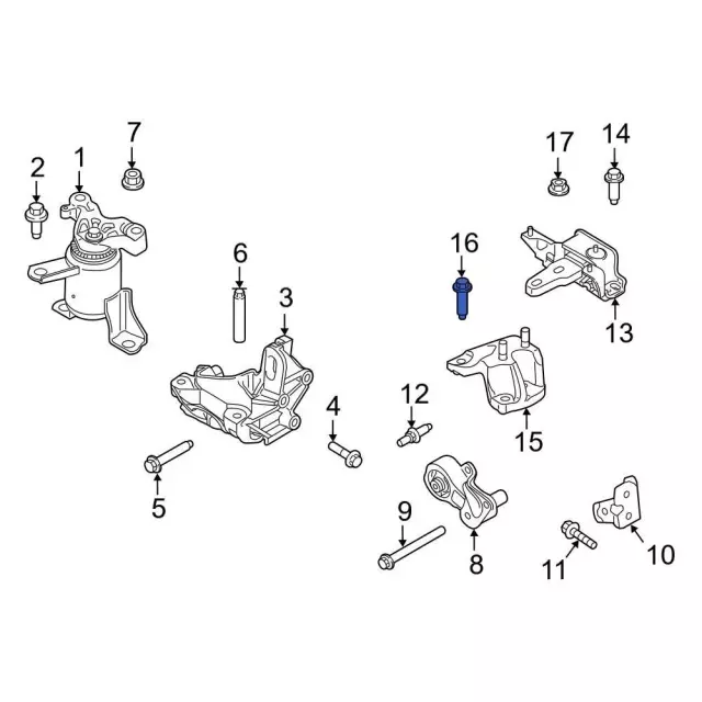 Engine Mount Support Bracket Bolt - Ford (-W500340-S442) - view 6