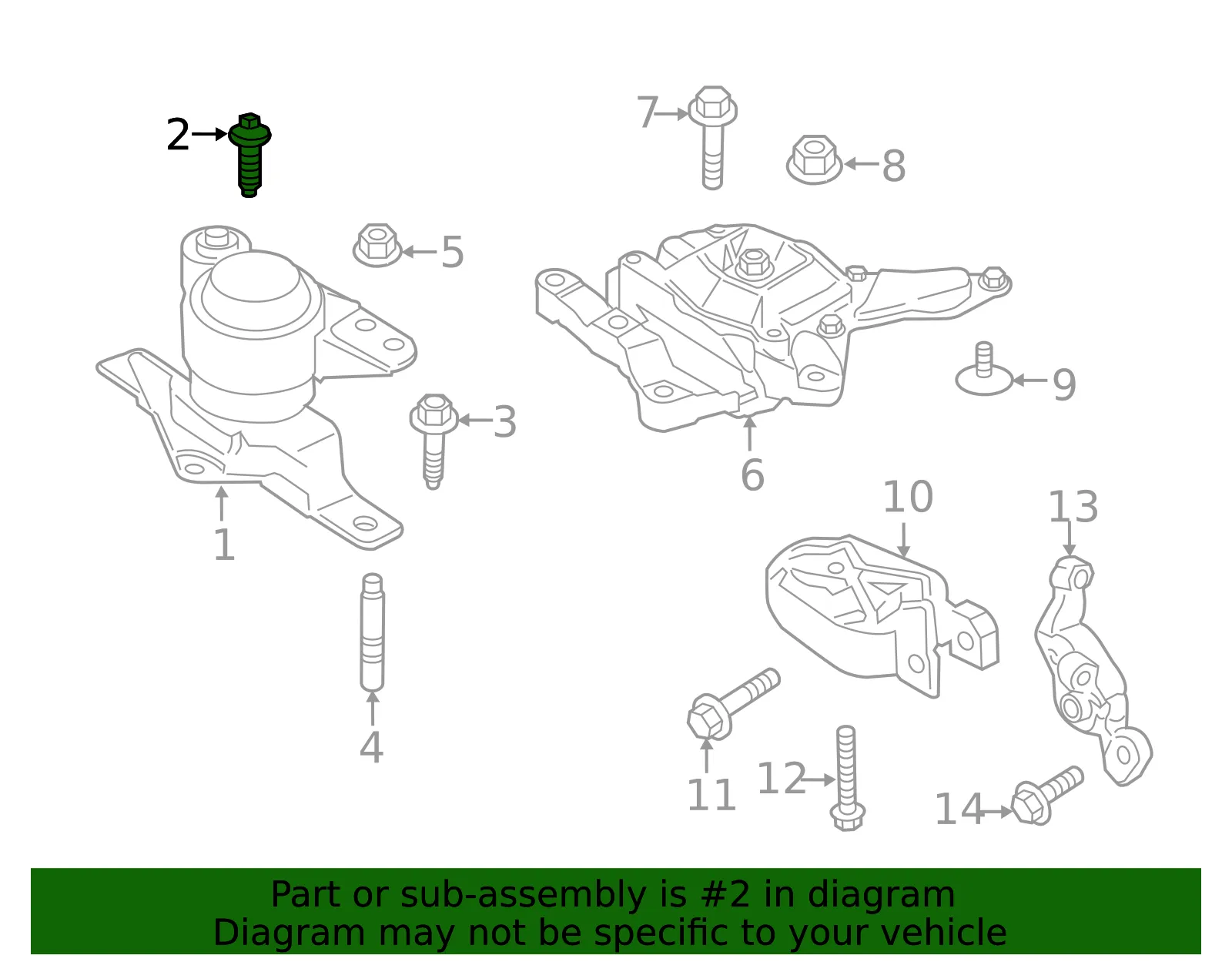 Engine Mount Bolt - Ford (-W503295-S439) - view 6