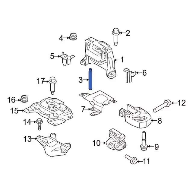 Engine Mount Stud - Ford (-W706992-S442) - view 3