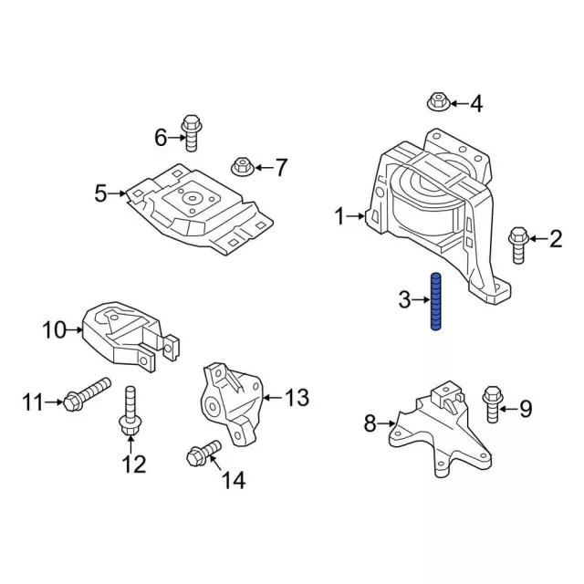 Engine Mount Stud - Ford (-W706992-S442) - view 5