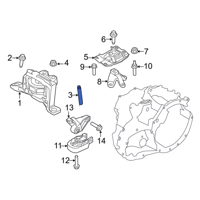 Engine Mount Stud - Ford (-W706992-S442) - view 7