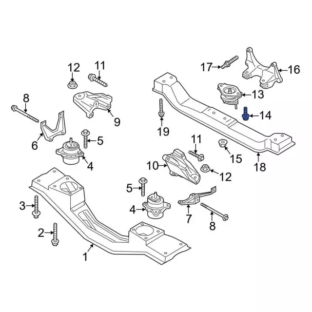 Automatic Transmission Mount Bolt - Ford (-W708138-S439) - view 5