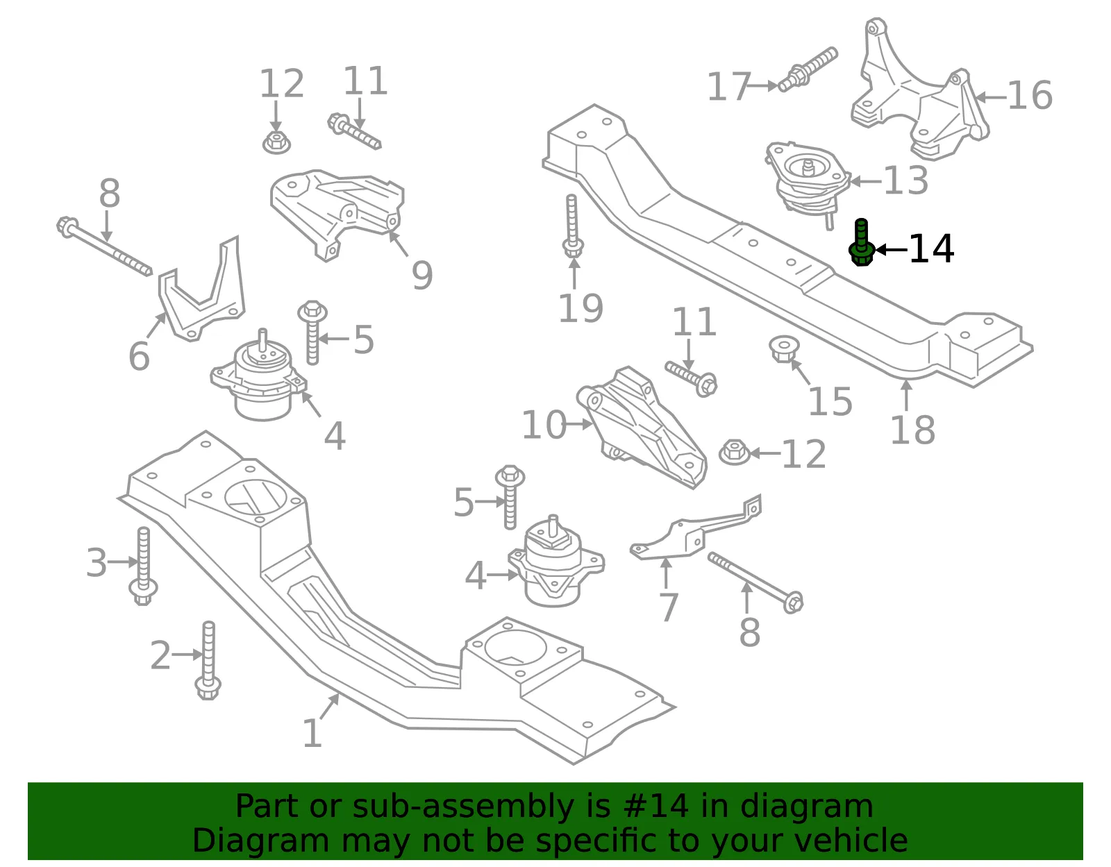 Automatic Transmission Mount Bolt - Ford (-W708138-S439) - view 8