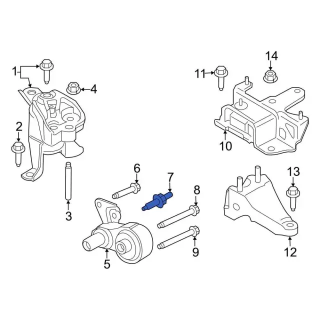 Engine Support Rod Stud - Ford (-W708332-S442) - view 4