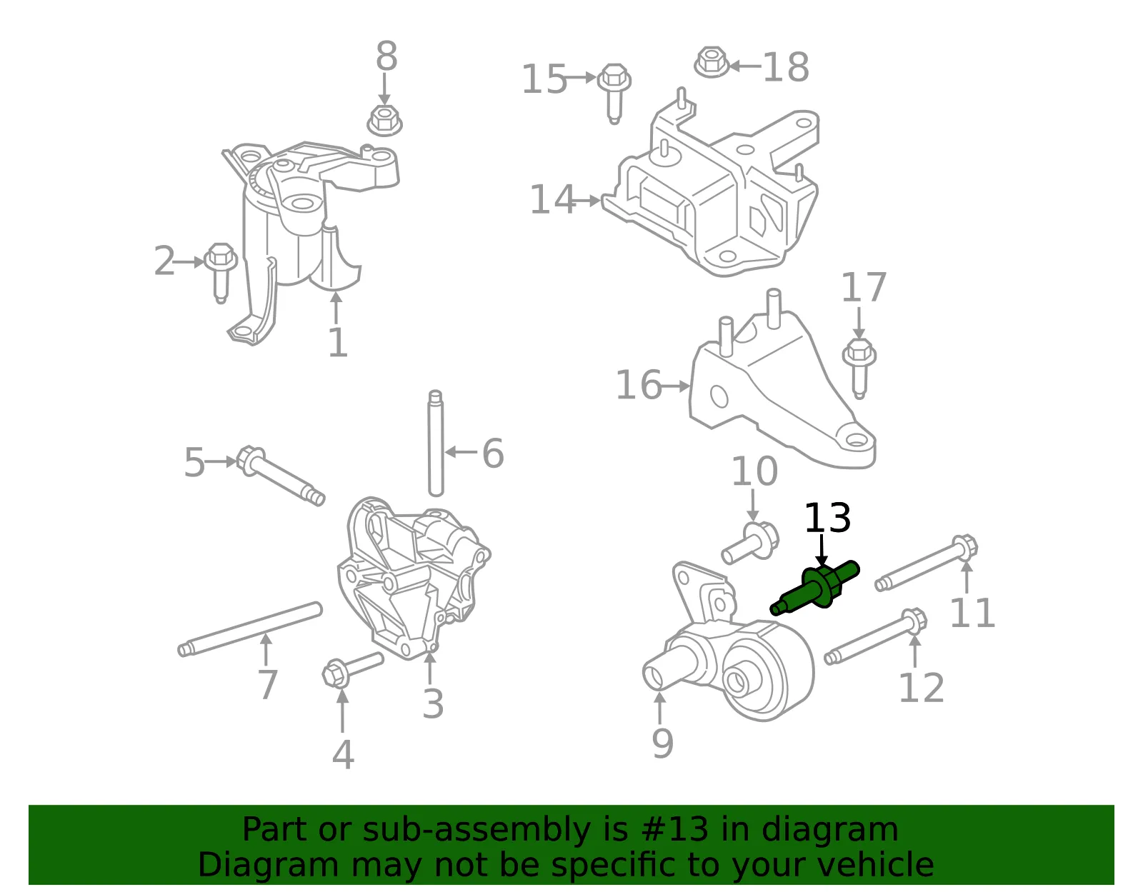 Engine Support Rod Stud - Ford (-W708332-S442) - view 9