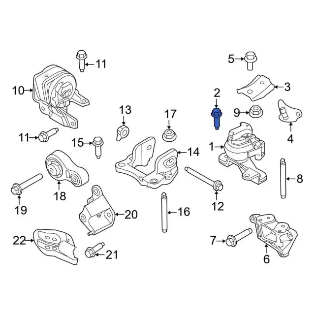 Engine Mount Bolt - Ford (-W712948-S437) - view 4