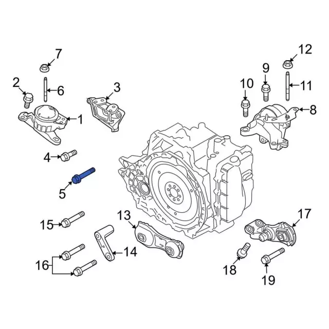Engine Mount Bolt - Ford (-W712948-S437) - view 8