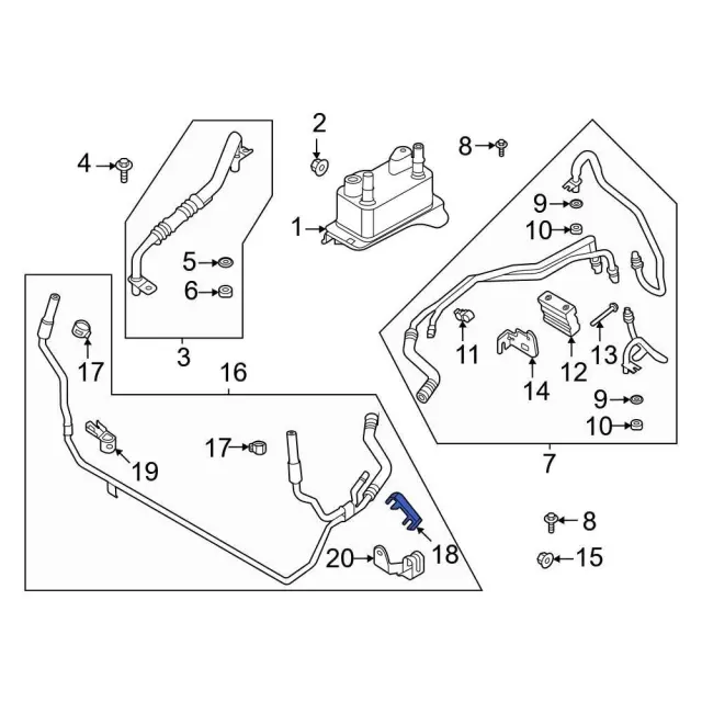 Transmission Oil Cooler Line Clip - Ford (-W713764-S300) - view 5