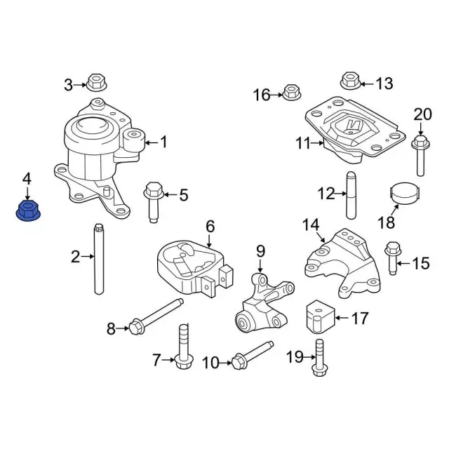 Engine Mount Nut - Ford (-W714991-S442) - view 4