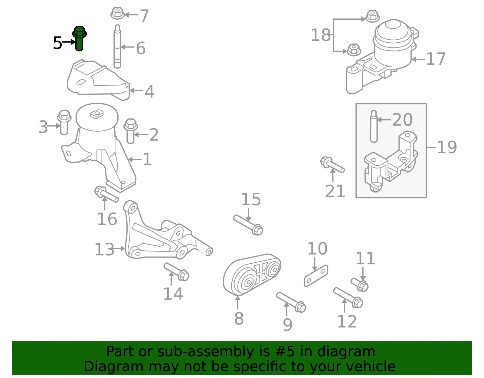 Automatic Transmission Mount Bolt - Ford (-W718507-S439) - view 10