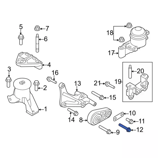 Automatic Transmission Mount Bolt - Ford (-W718507-S439) - view 6