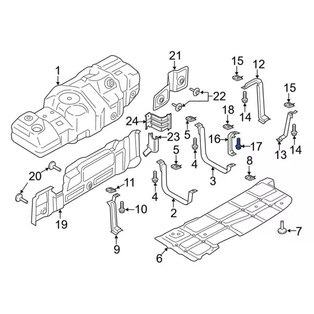 Fuel Tank Skid Plate Bolt - Ford (-W718912-S439) - view 5