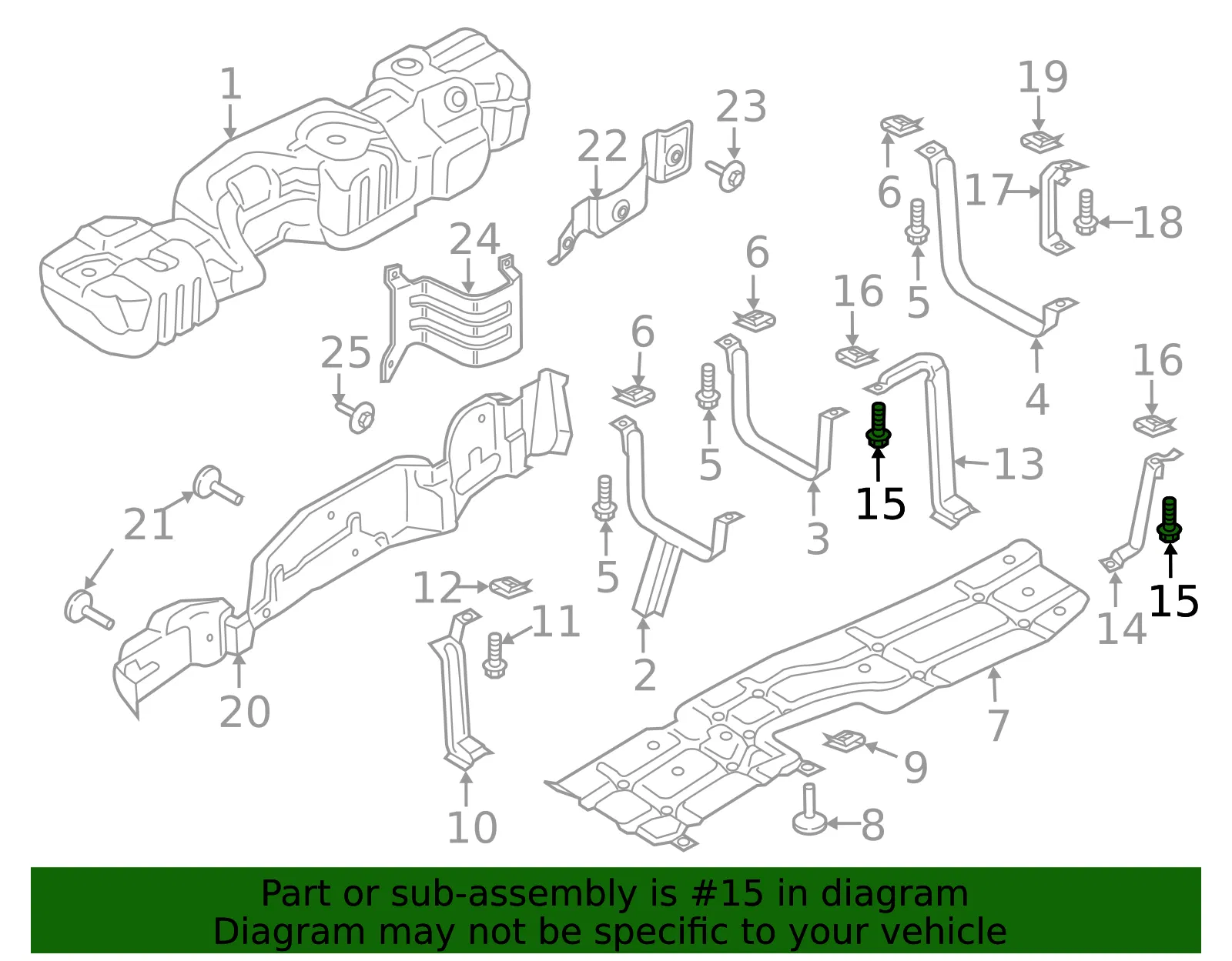 Fuel Tank Skid Plate Bolt - Ford (-W718912-S439) - view 9