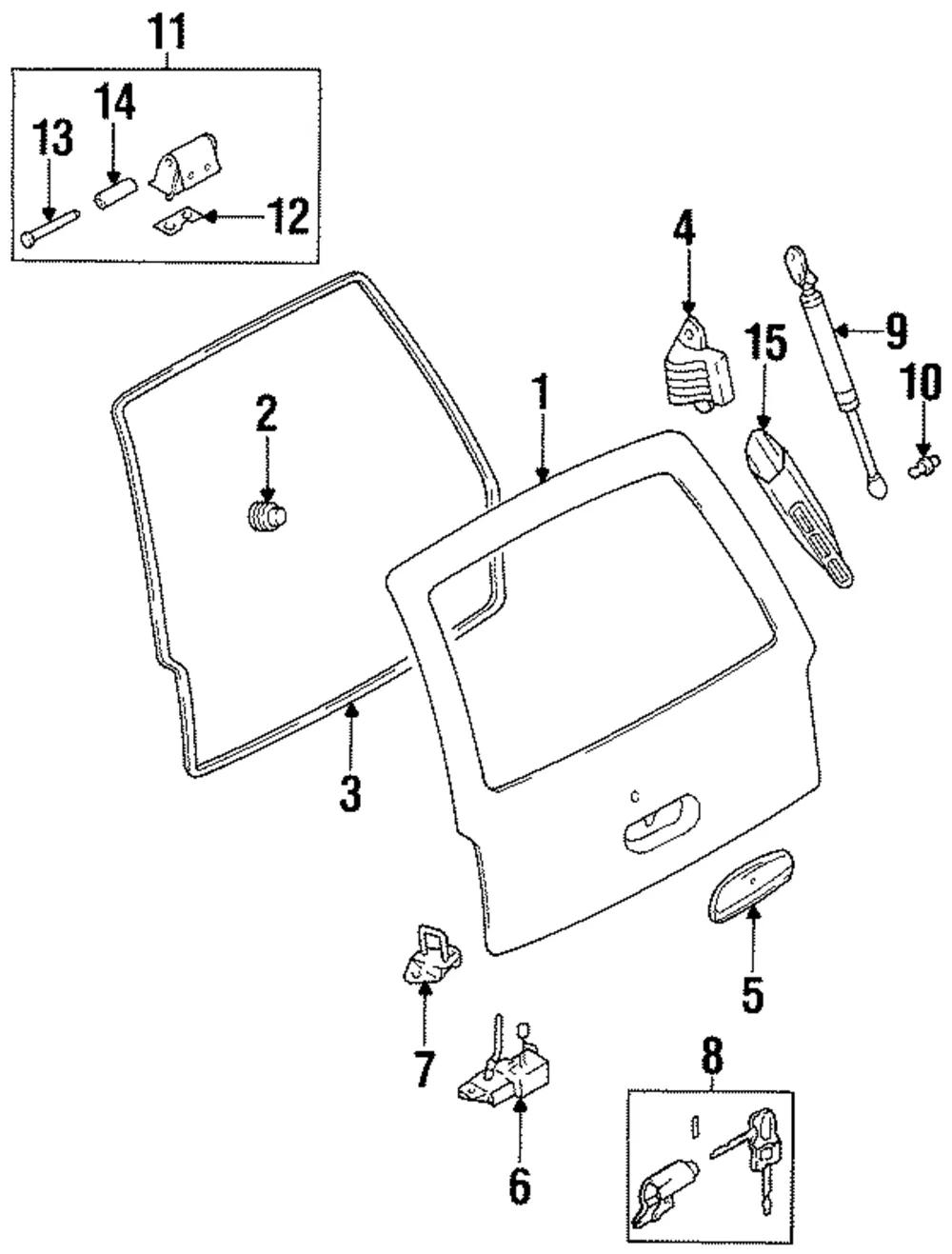 Lift Cylinder - Driver's Side (LH) - Kia (0K01H-63610F)
