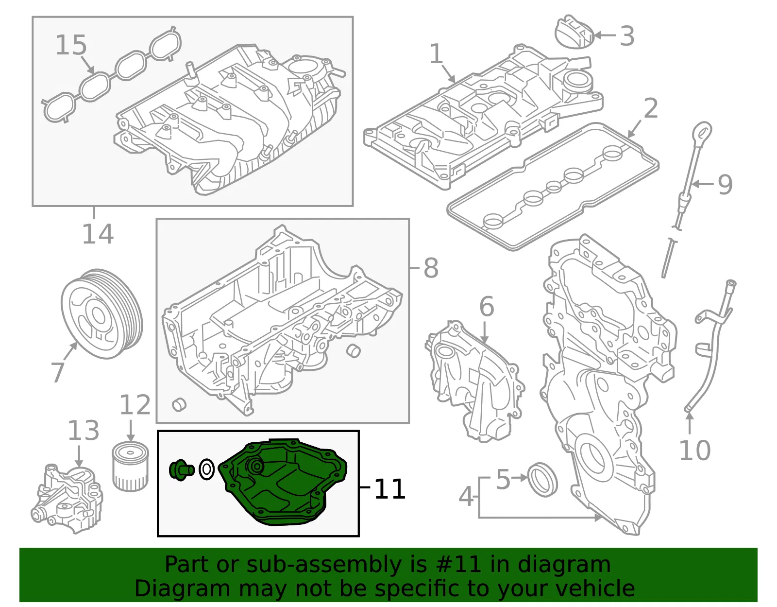 Oil Pan - Nissan (11110-1KC0B) - view 2