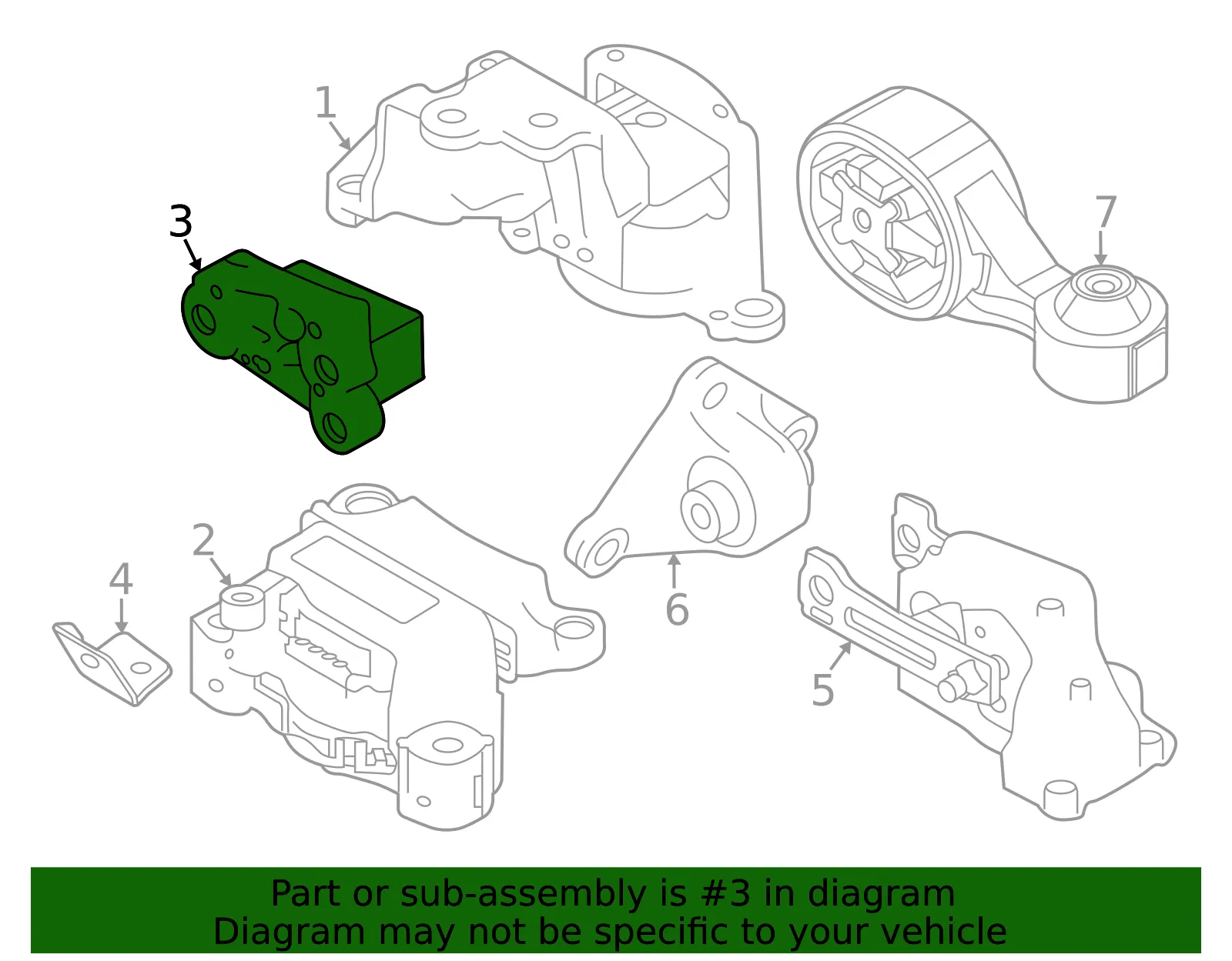 Engine Mount Bracket - Nissan (11231-6CA0A) - view 2