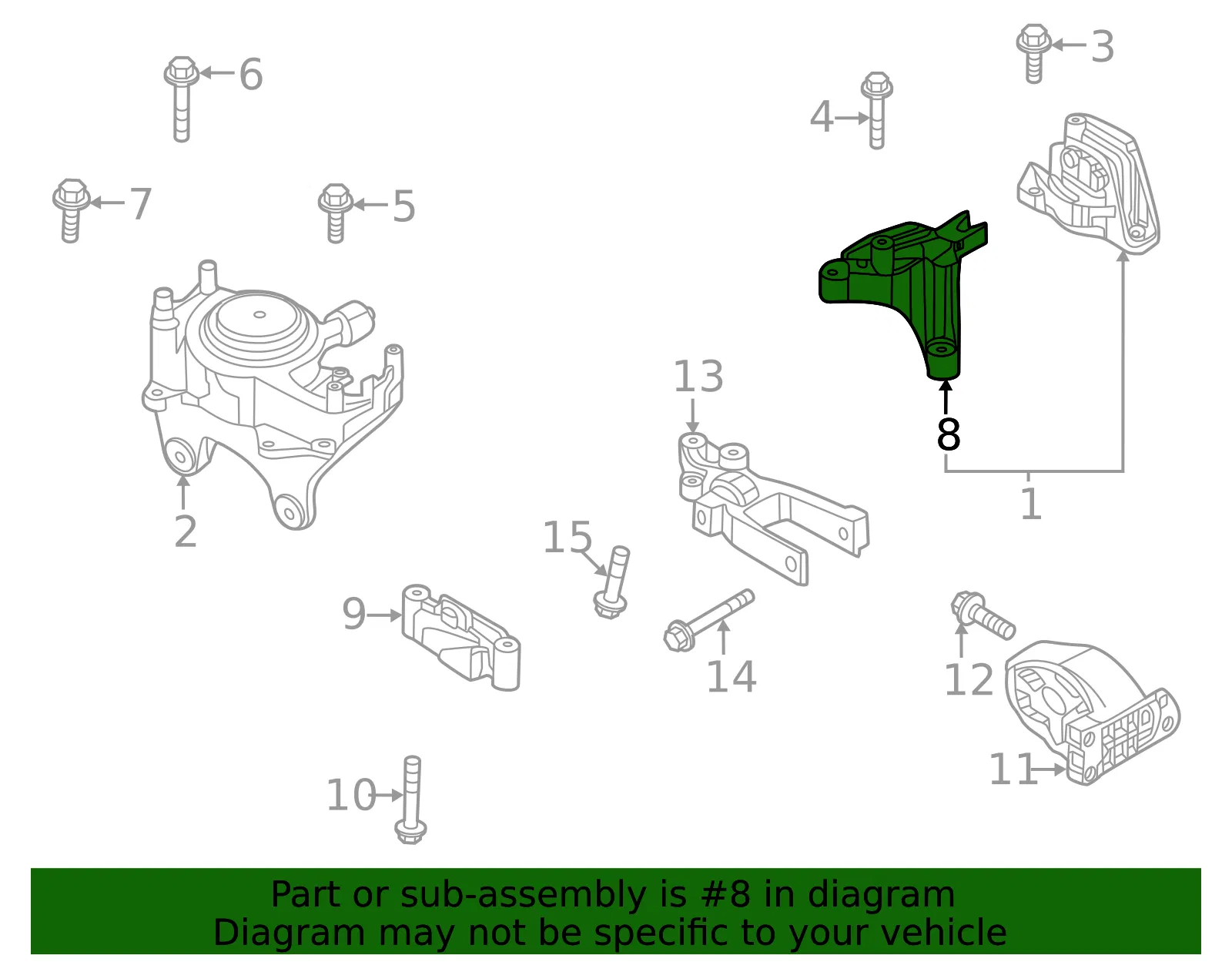 Engine Mount Bracket - Nissan (11232-6RC0A) - view 2