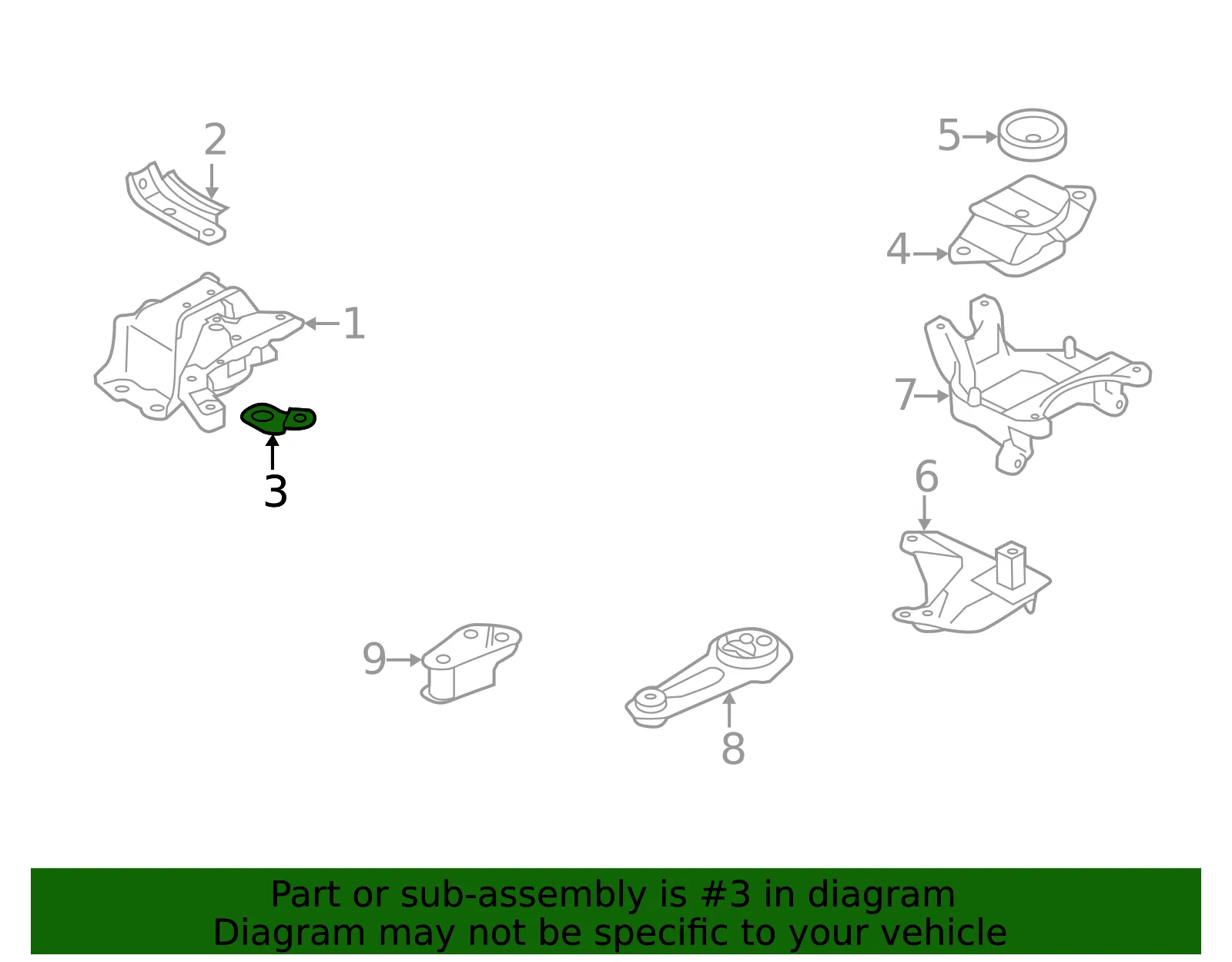 Engine Mount Bracket (Right) - Nissan (11237-1HC3A) - view 2