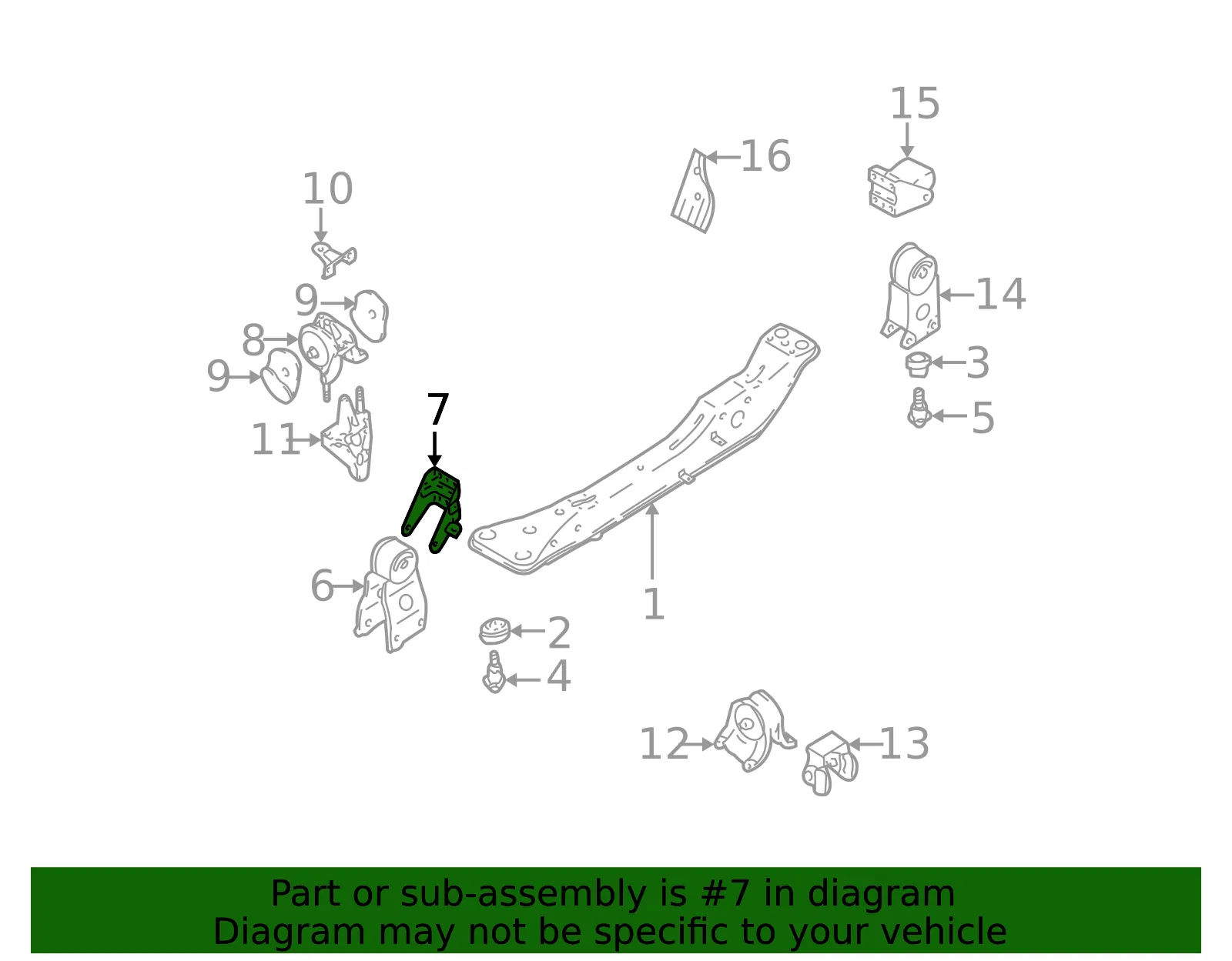 Engine Mount Support Bracket - Nissan (11274-4L801) - view 2