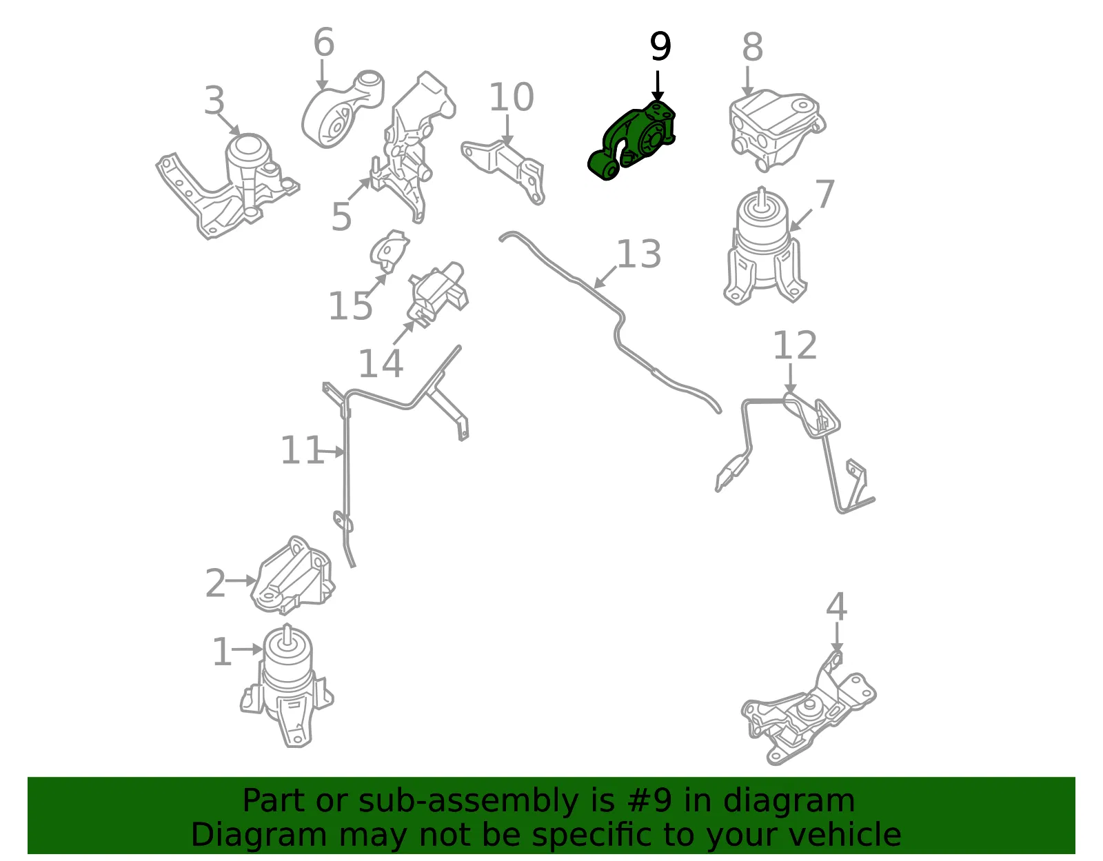 Engine Mount Support Bracket - Nissan (11360-JA100) - view 3