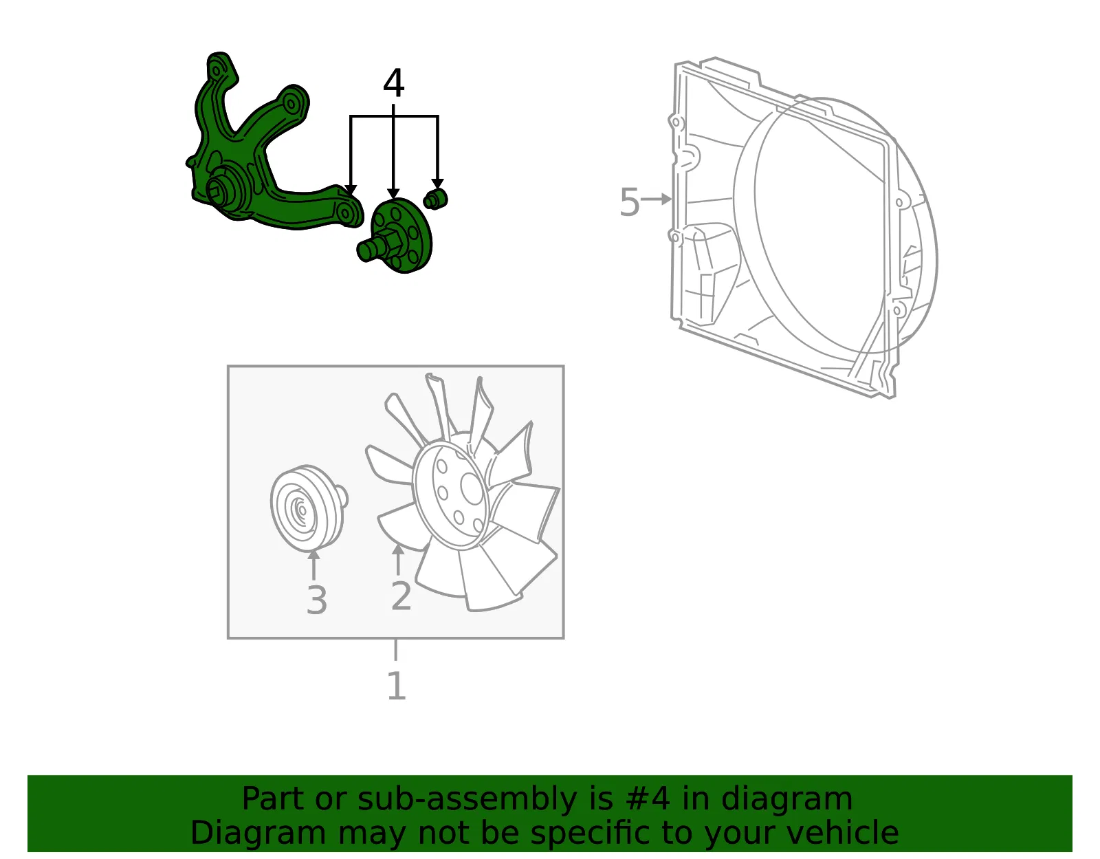 Engine Coolant Fan Bracket - GM (12593813) - view 2