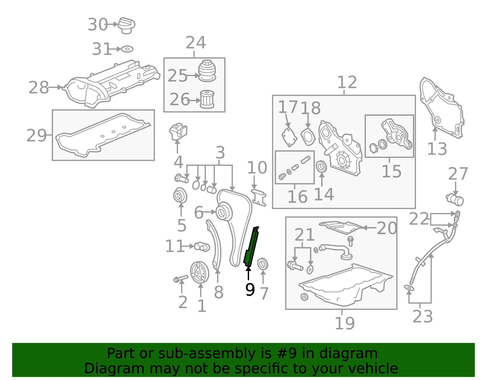 Driver Side Engine Timing Chain Guide - ACDelco (12600461)