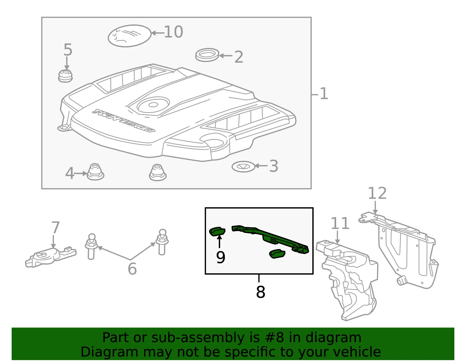 Upper Engine Intake Manifold Bracket - GM (12648889) - view 3