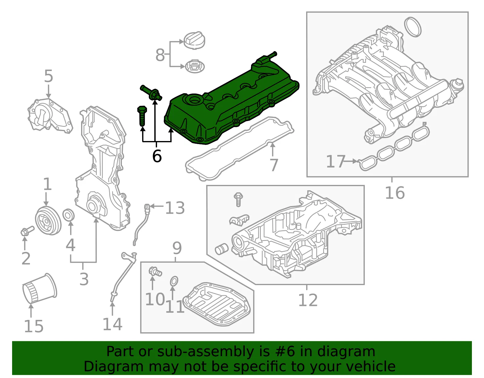 Valve Cover - Nissan (13264-2GF0A) - view 2
