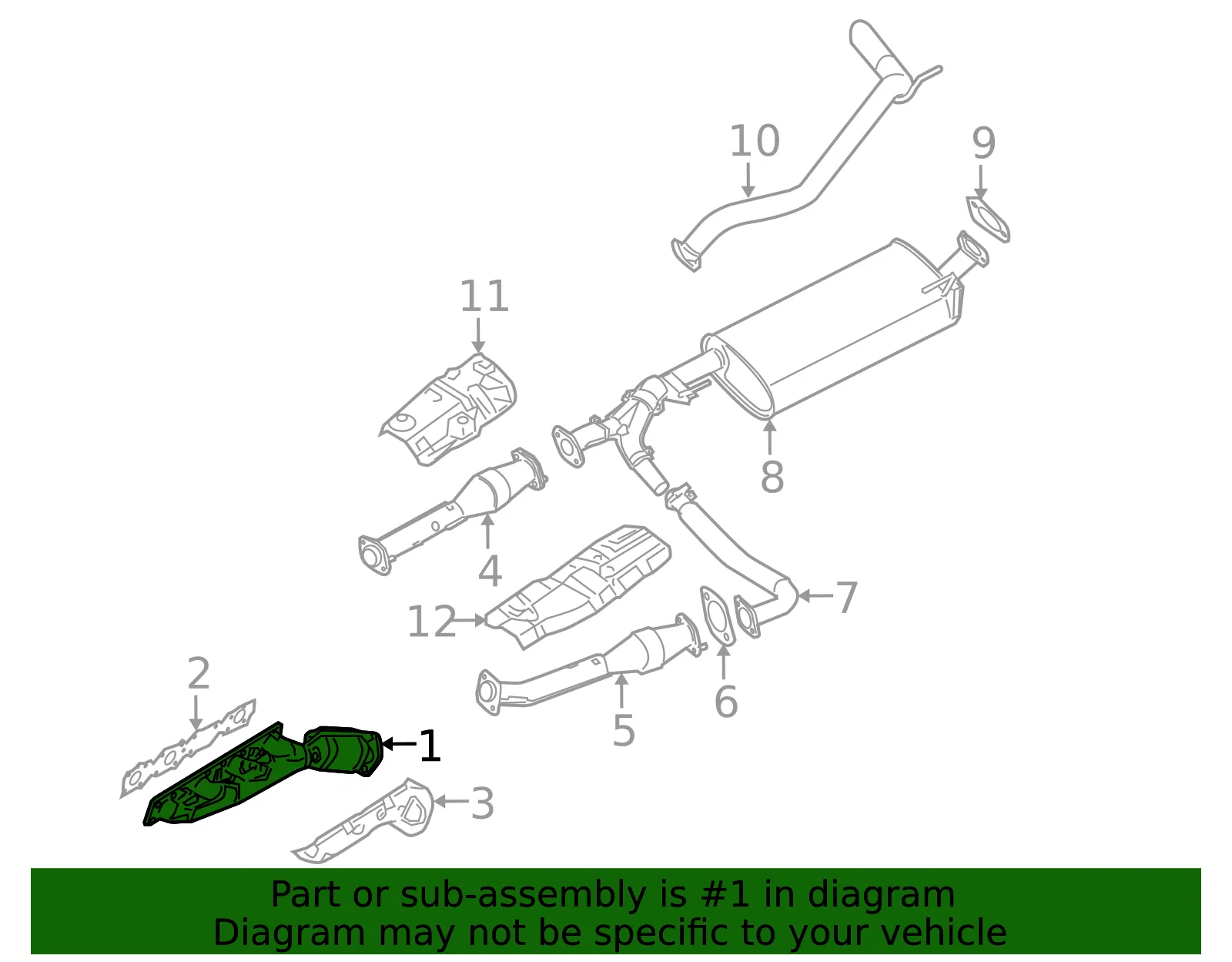 Exhaust Manifold - Driver's Side (LH) - Nissan (14002-ZR00C) - view 2