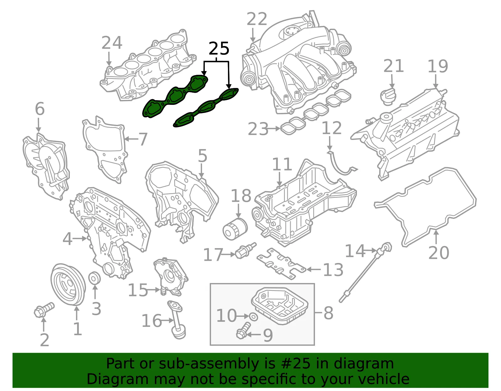 Manifold Gasket - Nissan (14035-JA10C) - view 4