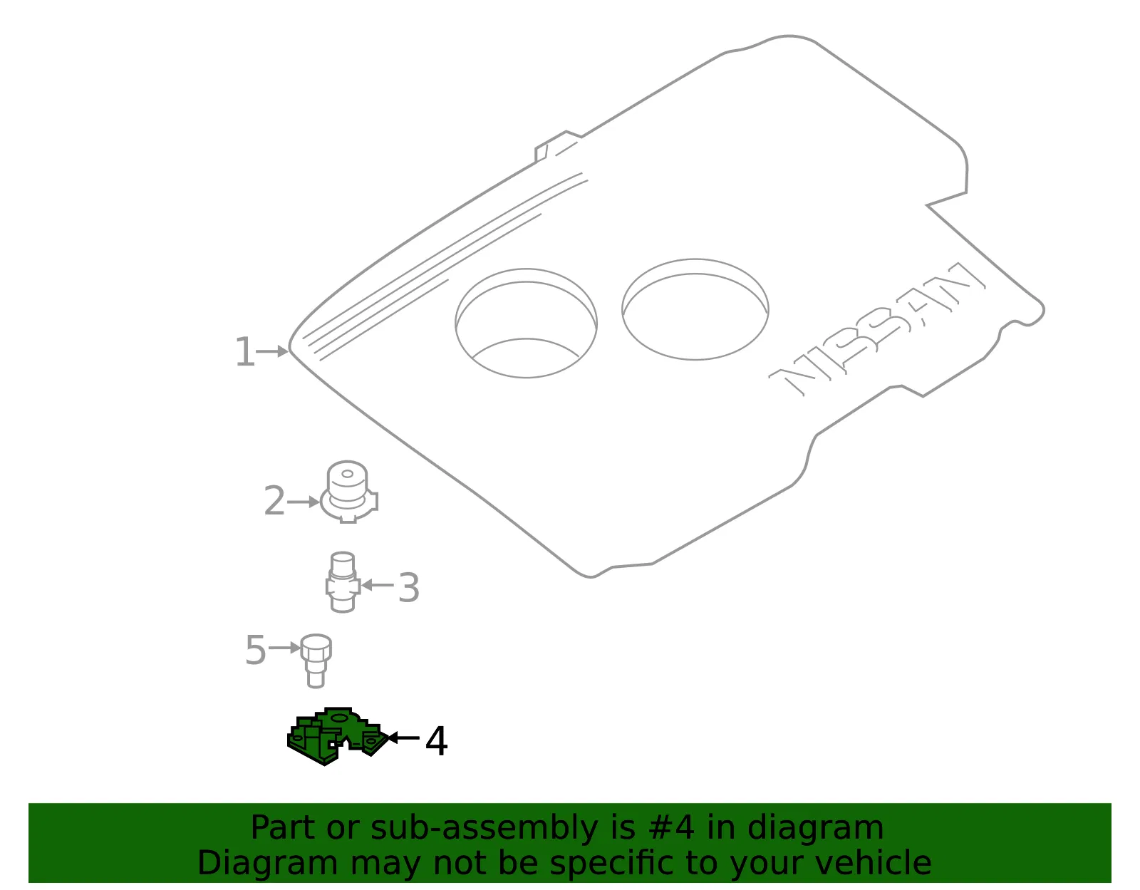 Engine Cover Bracket - Nissan (14049-6CA0A) - view 2