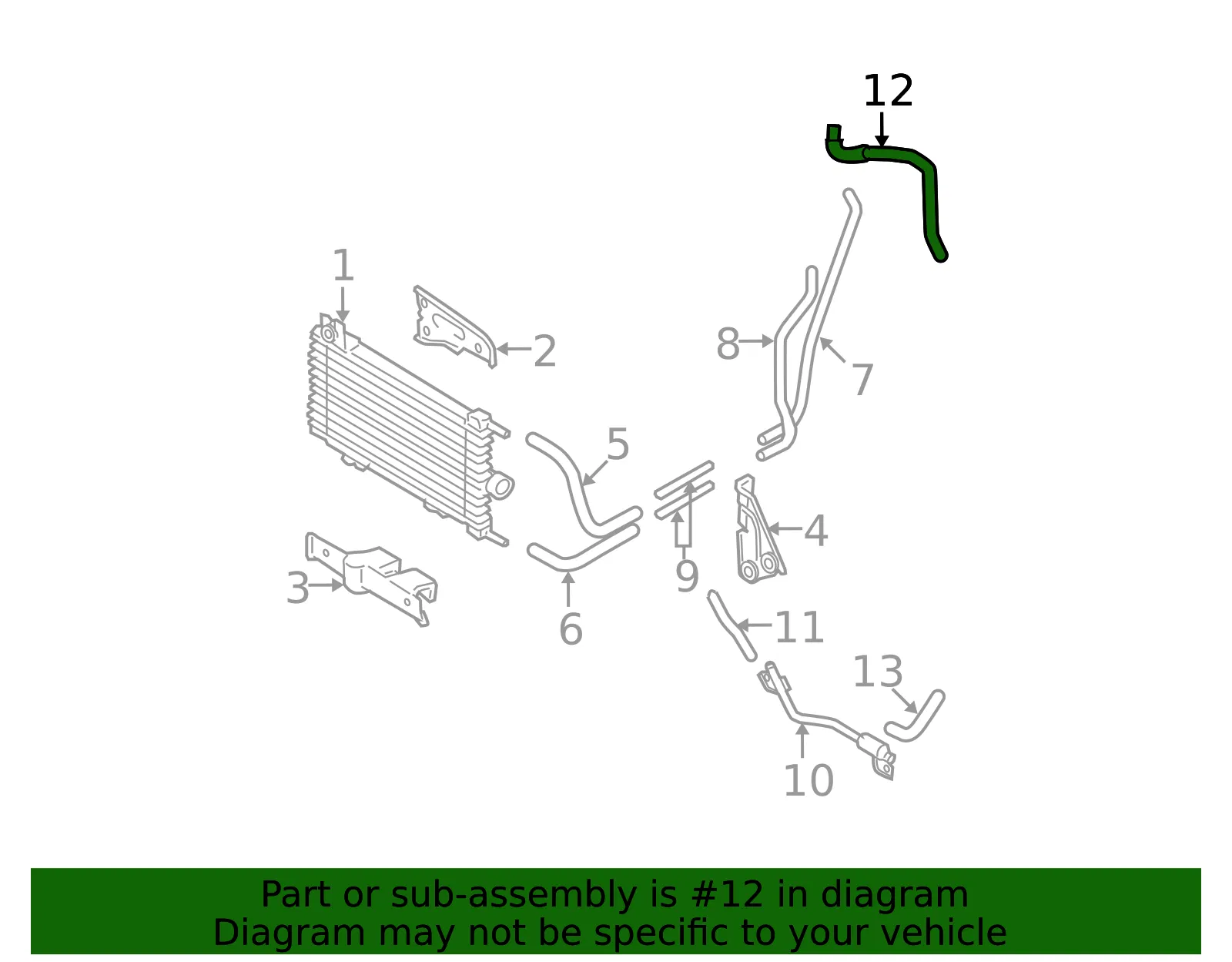 Automatic Transmission Oil Cooler Hose - Nissan (14055-ET80A) - view 2