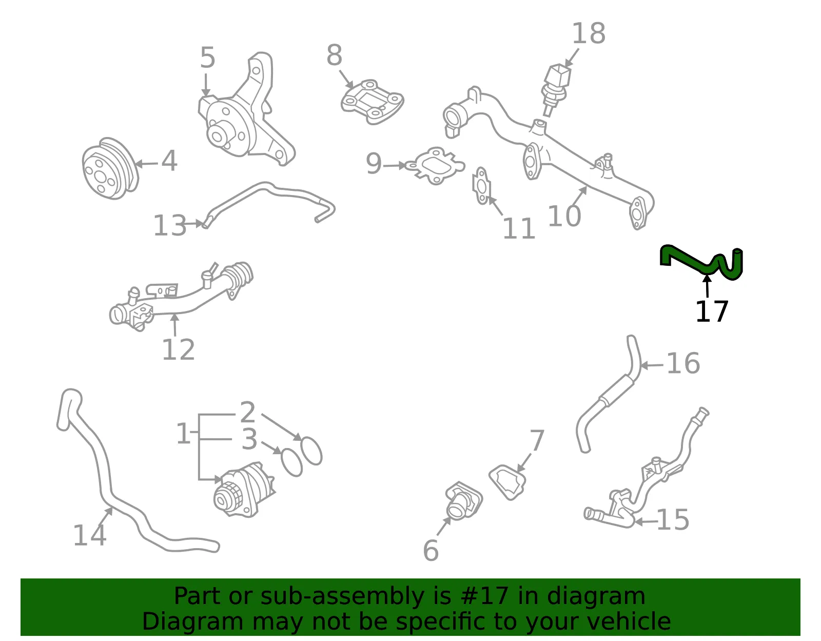Engine Coolant Hose - Nissan (14056-AM600) - view 2