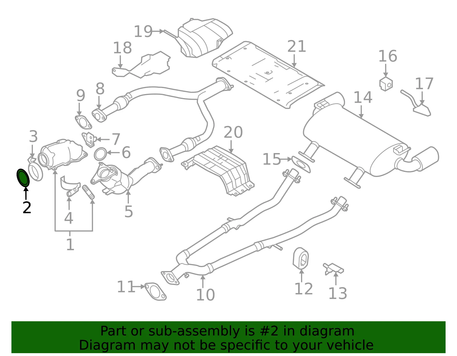 Catalytic Converter Gasket - Nissan (14445-5CB0A) - view 3