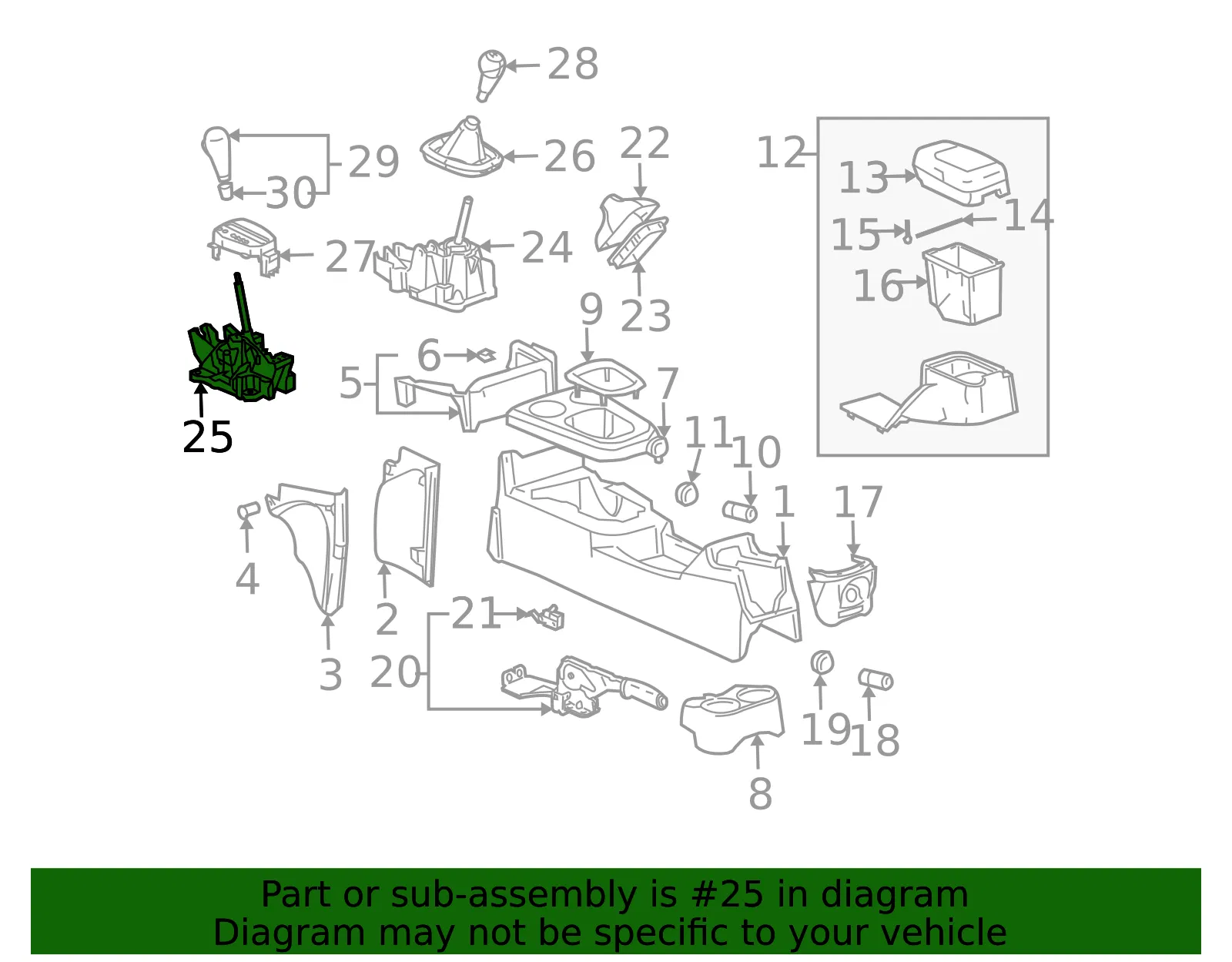 Automatic Transmission Shift Lever Assembly - GM (15835451) - view 5