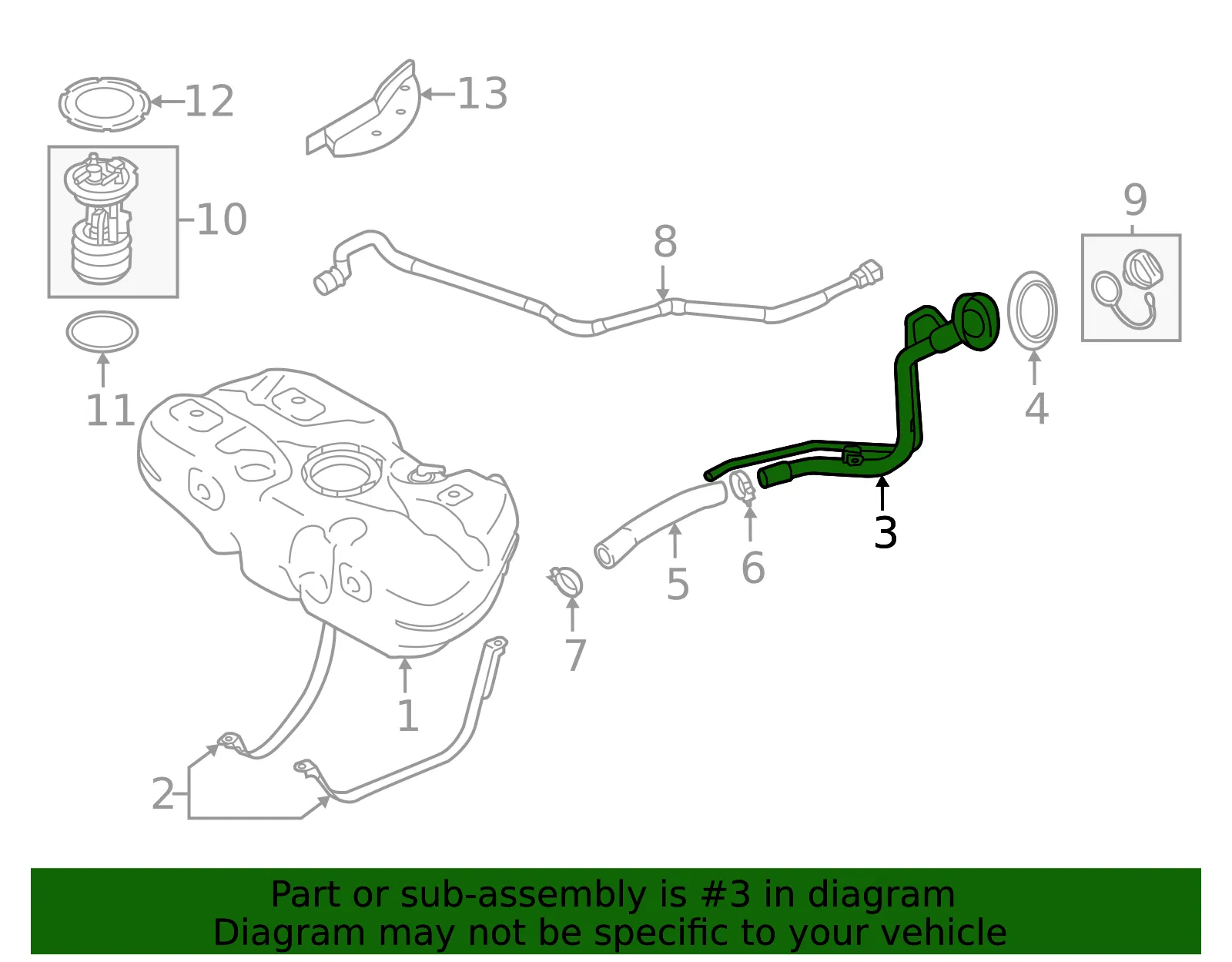 Fuel Tank Filler Neck - Nissan (17221-5EE0B) - view 2