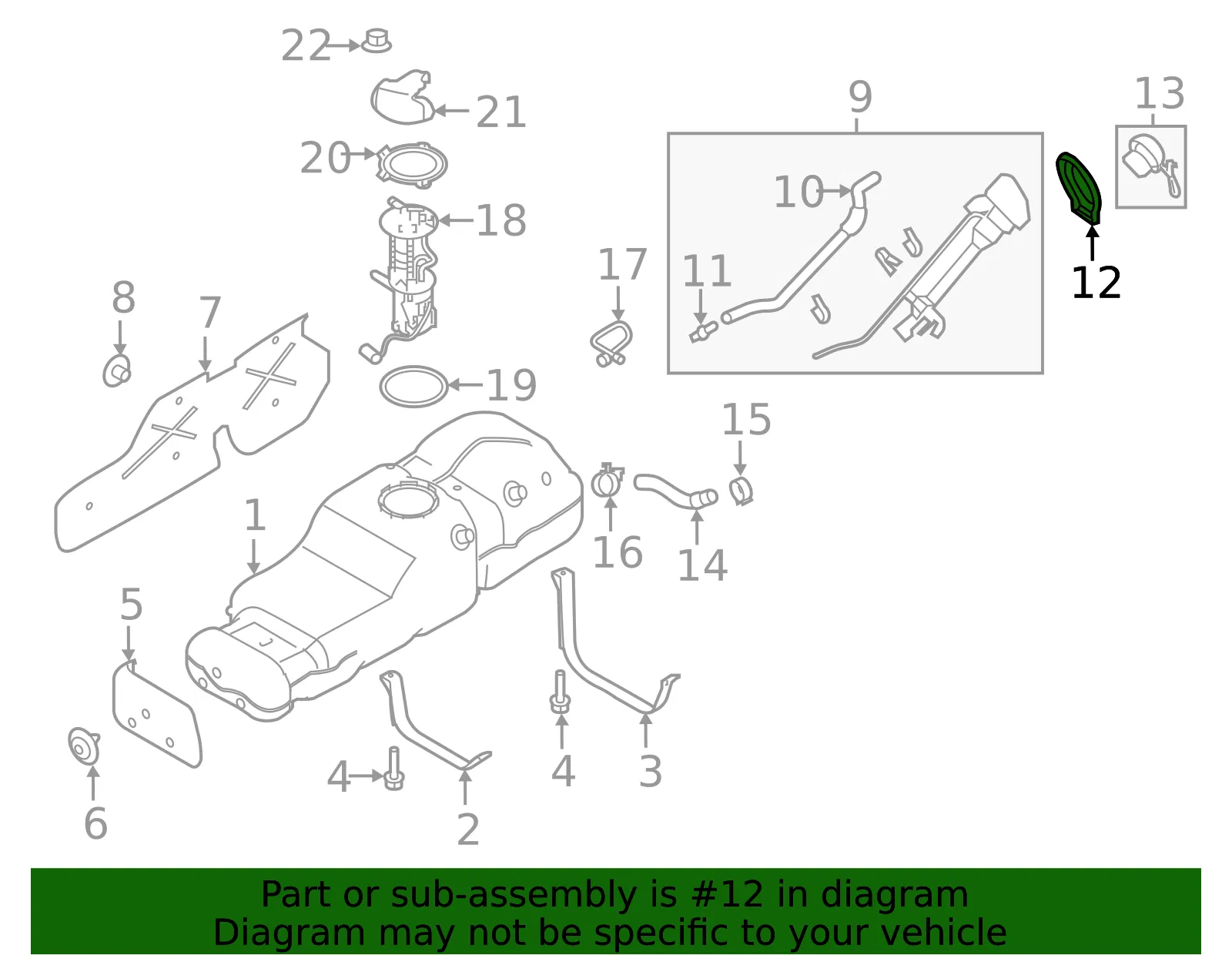 Fuel Filler Neck Seal - Nissan (17240-AN000) - view 3
