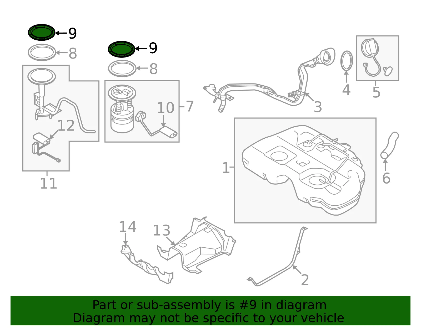 Fuel Tank Lock Ring - Nissan (17343-1JA0B) - view 2