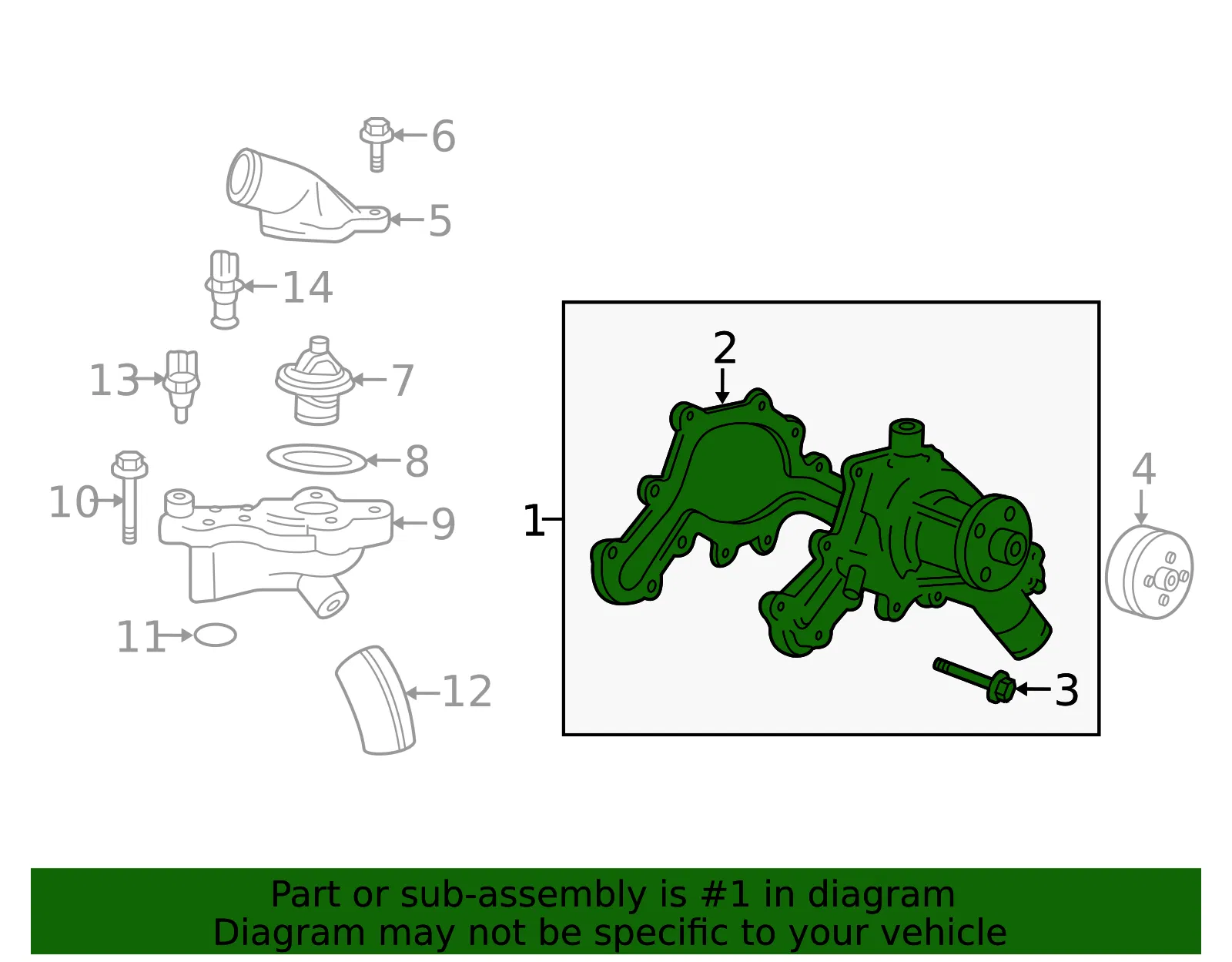 Engine Water Pump - Mazda (1f2215010) - view 2