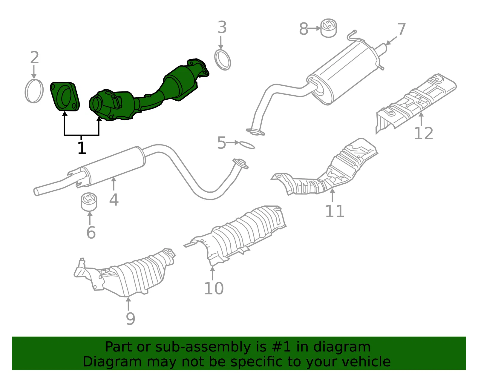 Catalytic Converter - Nissan (20010-3SJ1A) - view 2