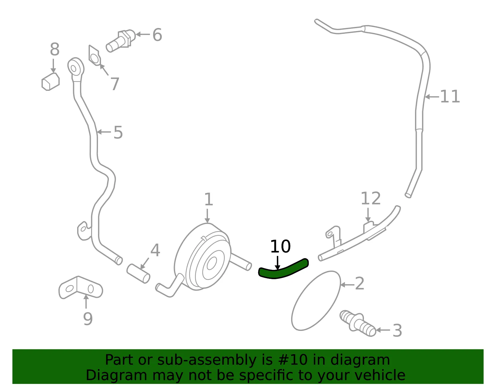 Engine Coolant Hose - Nissan (21306-3JA0B) - view 2