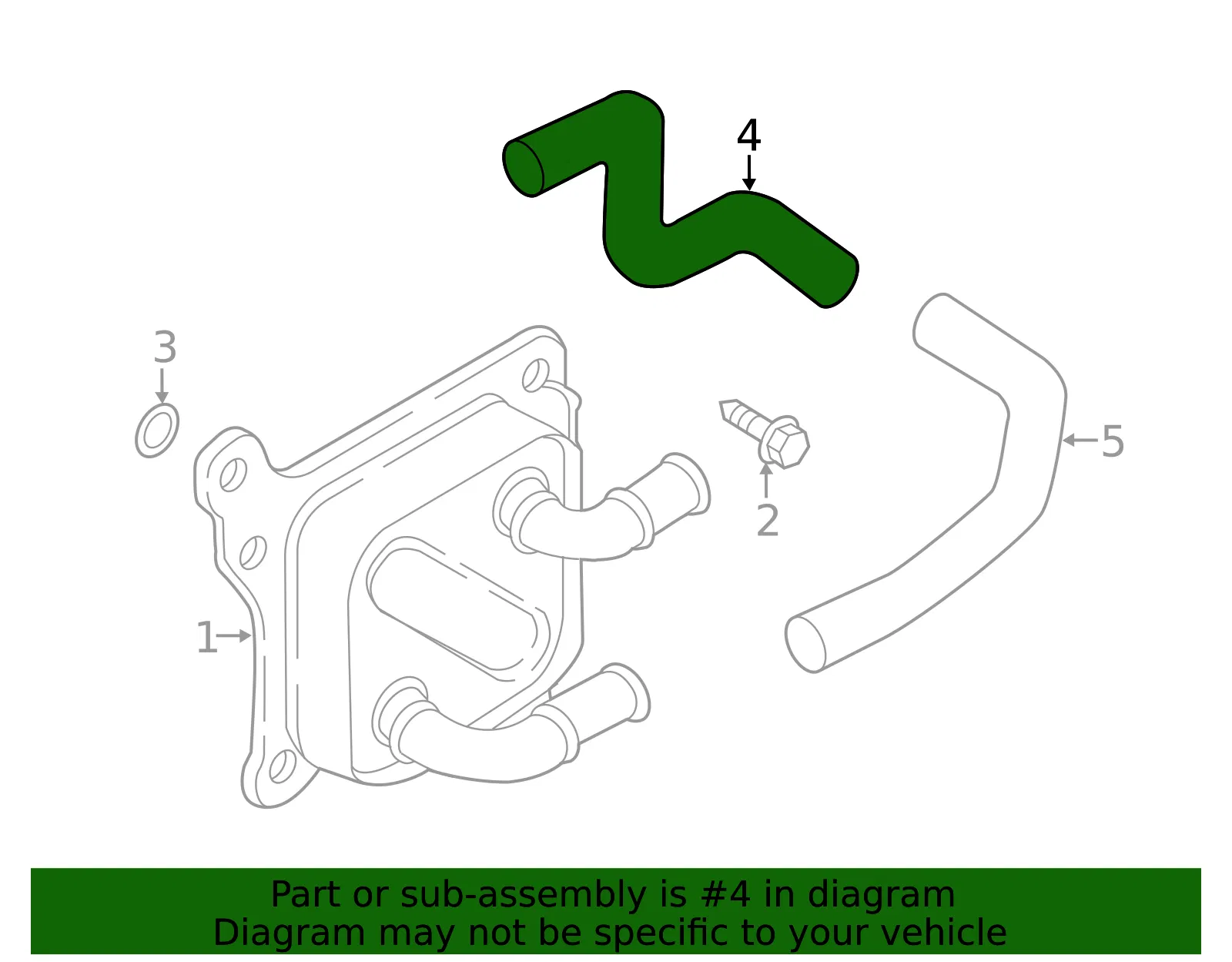 Engine Coolant Hose - Nissan (21307-5RB1B) - view 2